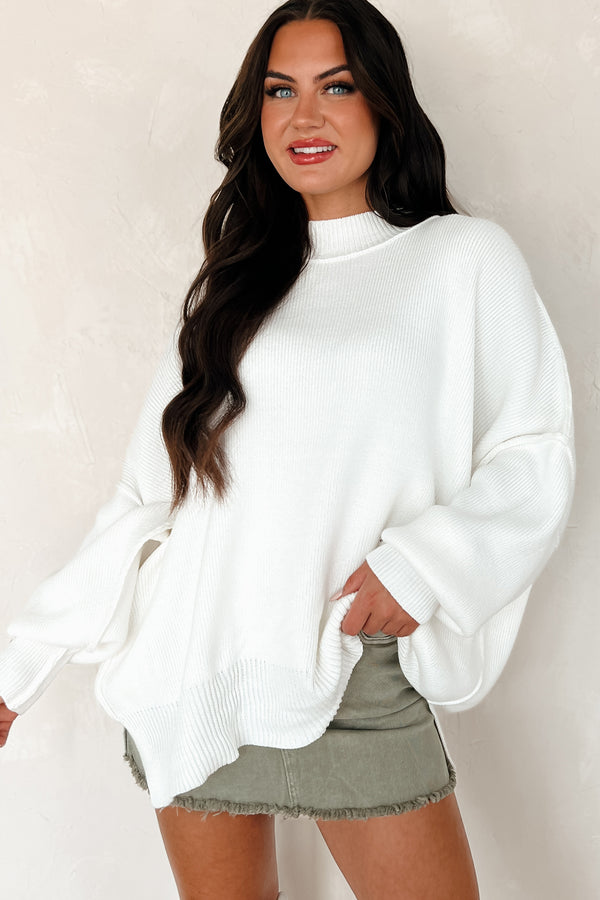 Auden Oversized Zenana Sweater (Off White) - NanaMacs