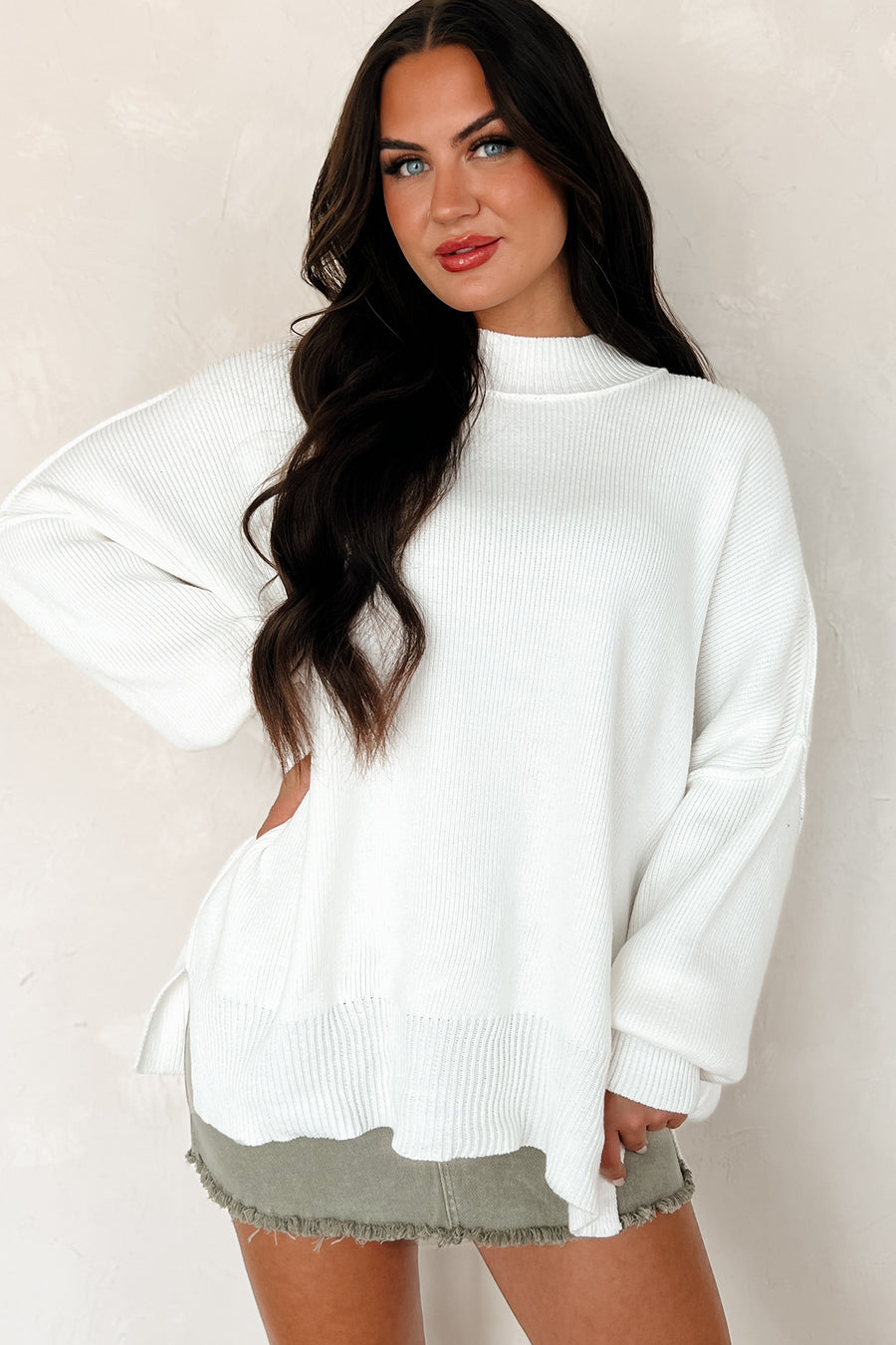 Auden Oversized Zenana Sweater (Off White) - NanaMacs