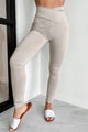 Chiseled To Perfection Cross-Front Crop Top & Leggings Set (Dove) - NanaMacs
