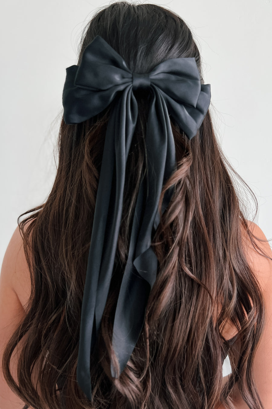 Hello Lovely Barrette Hair Bow (Black) - NanaMacs