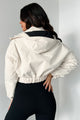 My New Normal Hooded Crop Jacket (Cream) - NanaMacs