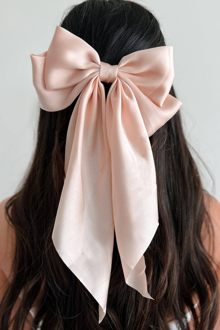 Hello Lovely Barrette Hair Bow (Pale Pink) - NanaMacs