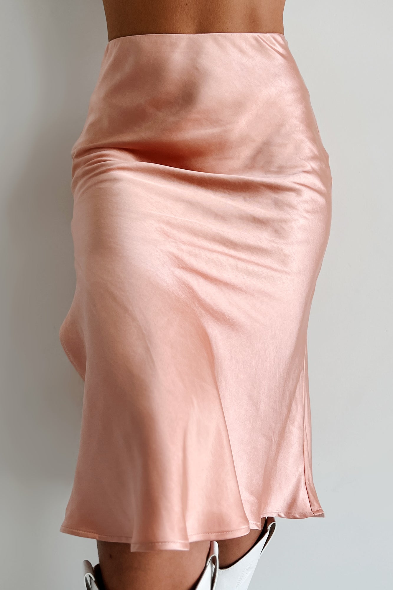 Charmed I'm Sure Satin Midi Skirt (Pink) - NanaMacs