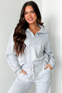 Endless Calm Half-Zip Sweatshirt (Heather Grey) - NanaMacs