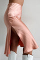 Charmed I'm Sure Satin Midi Skirt (Pink) - NanaMacs