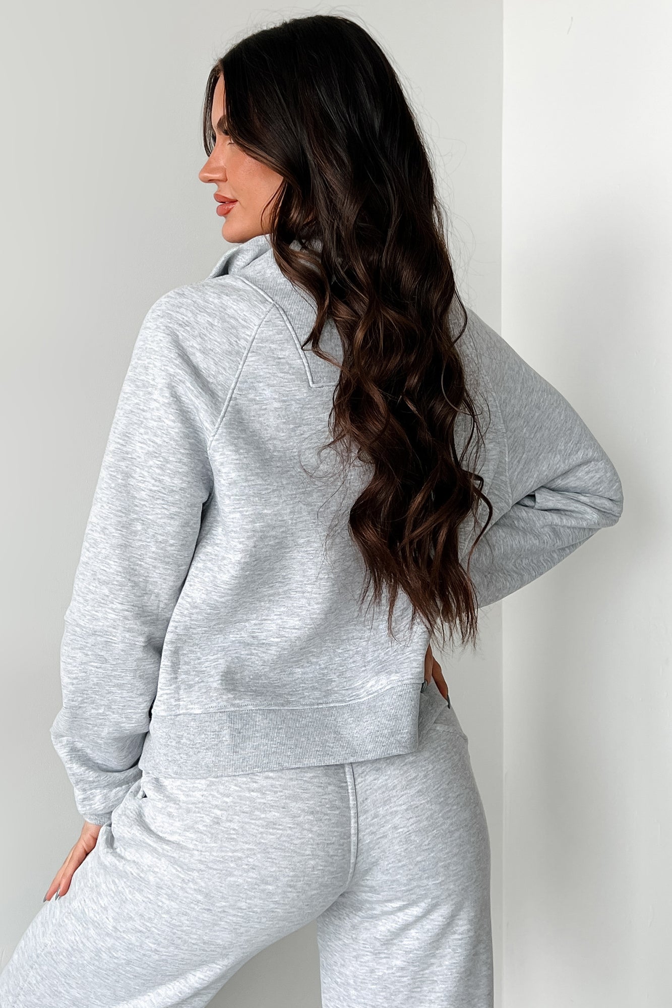 Endless Calm Half-Zip Sweatshirt (Heather Grey) - NanaMacs