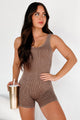 Beyond My Limits Ribbed Vintage Wash Romper (Brown) - NanaMacs