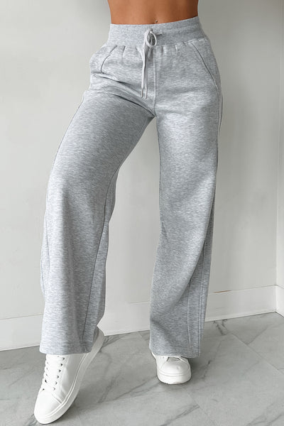 No Complaints Here Wide Leg Sweatpants (Heather Grey) - NanaMacs