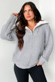 Study Buddy Oversized Quarter-Zip Sweater (Heather Grey) - NanaMacs