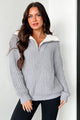 Study Buddy Oversized Quarter-Zip Sweater (Heather Grey) - NanaMacs