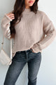 Whispering Woods Stitch Detailed Sweater (Taupe/White) - NanaMacs