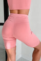 Hustle For The Muscle High Waist Biker Shorts (Rose) - NanaMacs