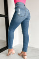 Doorbuster Ryan High Rise Distressed Sneak Peek Skinny Jeans (Denim) - NanaMacs