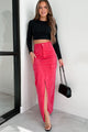 Chasing A Past Life Slit Front Cargo Maxi Skirt (Rose Pink) - NanaMacs