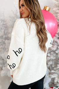 Rebel Without A Claus Oversized Holiday Sweater (Ivory) - NanaMacs