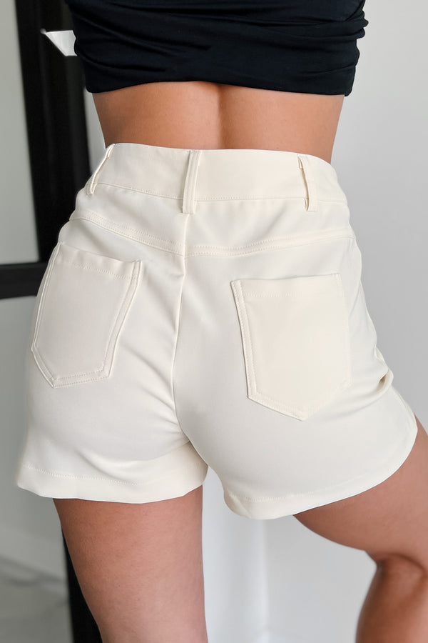 Reynaldo High Waist Shorts (Cream) - NanaMacs