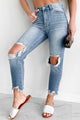 Eliana High Rise Distressed Kancan Mom Jeans (Medium) - NanaMacs