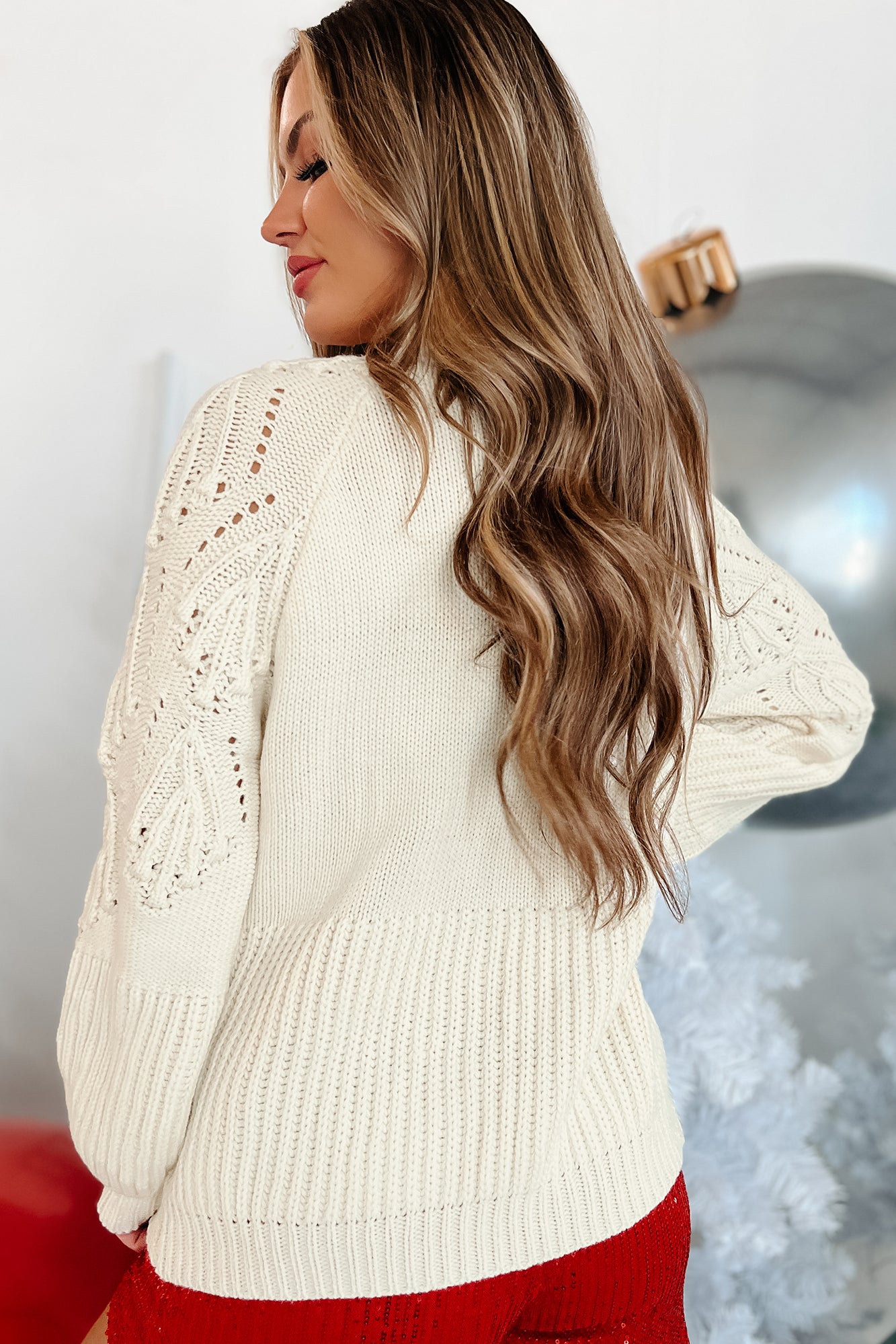 Meadow Melodies Oversized Bubble Sleeve Sweater (Ivory) - NanaMacs