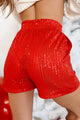 Gnome For Christmas Sequin Gnome Shorts (Red) - NanaMacs