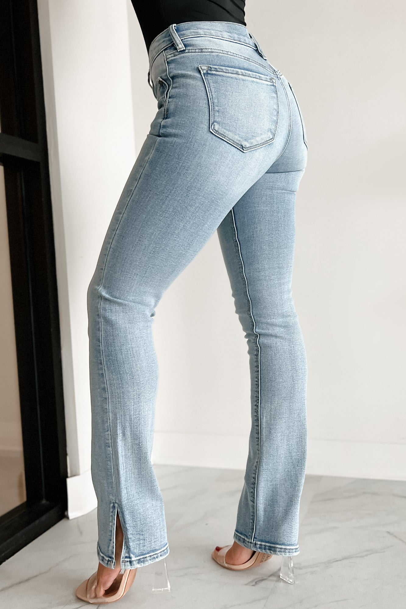 Dimitri Mid-Rise Split Hem Bootcut Kancan Jeans (Medium) · NanaMacs