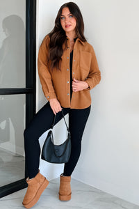 Pure Charm Textured Shacket (Camel) - NanaMacs