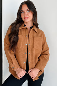 Pure Charm Textured Shacket (Camel) - NanaMacs