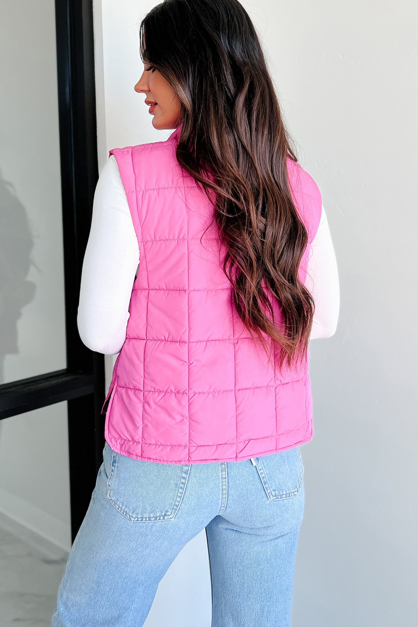 Until Next Time Padded Puffer Vest (Fuchsia) - NanaMacs