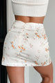 Capturing Magic Satin Floral Mini Skirt (Cream) - NanaMacs