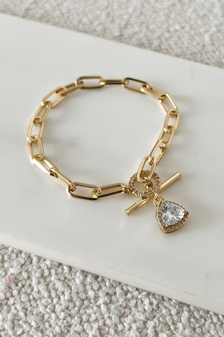 Better Believe It Triangle Crystal Bracelet (Gold) - NanaMacs