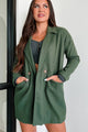 Laurelle Brushed Fleece Coat (Olive) - NanaMacs