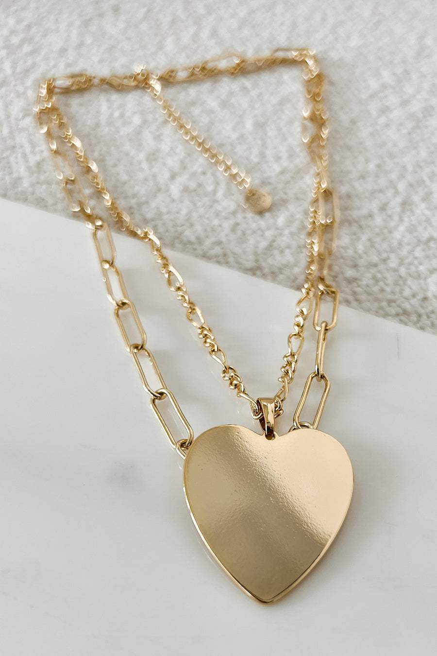 Whimsical Love Double Chain Necklace (Gold)