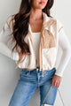 Autumn Strolls Fleece Vest Top (Cream) - NanaMacs