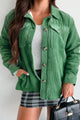 Hot Chocolate Weather Sherpa Lined Corduroy Jacket (Green) - NanaMacs