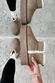 Feeling The Chill Stitch Trim Platform Booties (Oat) - NanaMacs