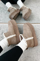 Feeling The Chill Stitch Trim Platform Booties (Oat) - NanaMacs