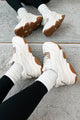 Kick Starter Chunky Dad Sneakers (White/Tan) - NanaMacs