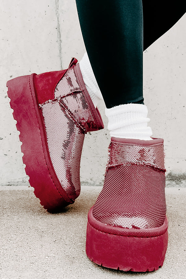 It's Been Real Sequin Platform Booties (Pink) - NanaMacs