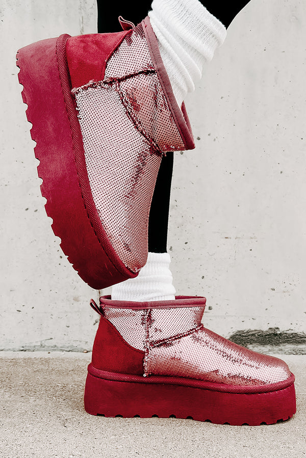 It's Been Real Sequin Platform Booties (Pink) - NanaMacs