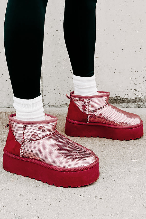 It's Been Real Sequin Platform Booties (Pink) - NanaMacs