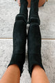 Move Along Faux Suede Booties (Black) - NanaMacs