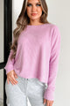 Doorbuster Happier Times Ribbed Dolman Sleeve Top (Lavender) - NanaMacs