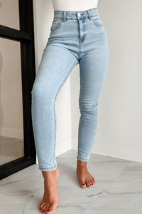 Adriana High Rise Non-Distressed Skinny Jeans (Light) - NanaMacs