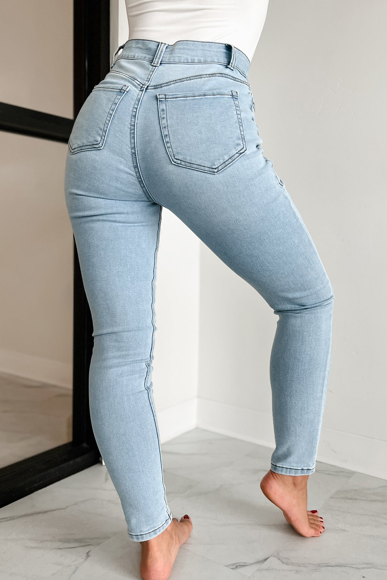 Adriana High Rise Non-Distressed Skinny Jeans (Light) - NanaMacs