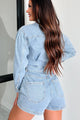 I'm Always Cool Denim Long Sleeve Romper (Light Denim) - NanaMacs