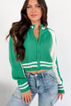 Made Varsity Zip-Up Sweater Jacket (Green) - NanaMacs