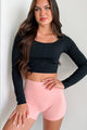 Sculpted Perfection Long Sleeve Crop Top (Black) - NanaMacs