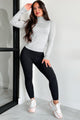 Conceptually Chic Long Sleeve Turtleneck Top (Heather Grey) - NanaMacs