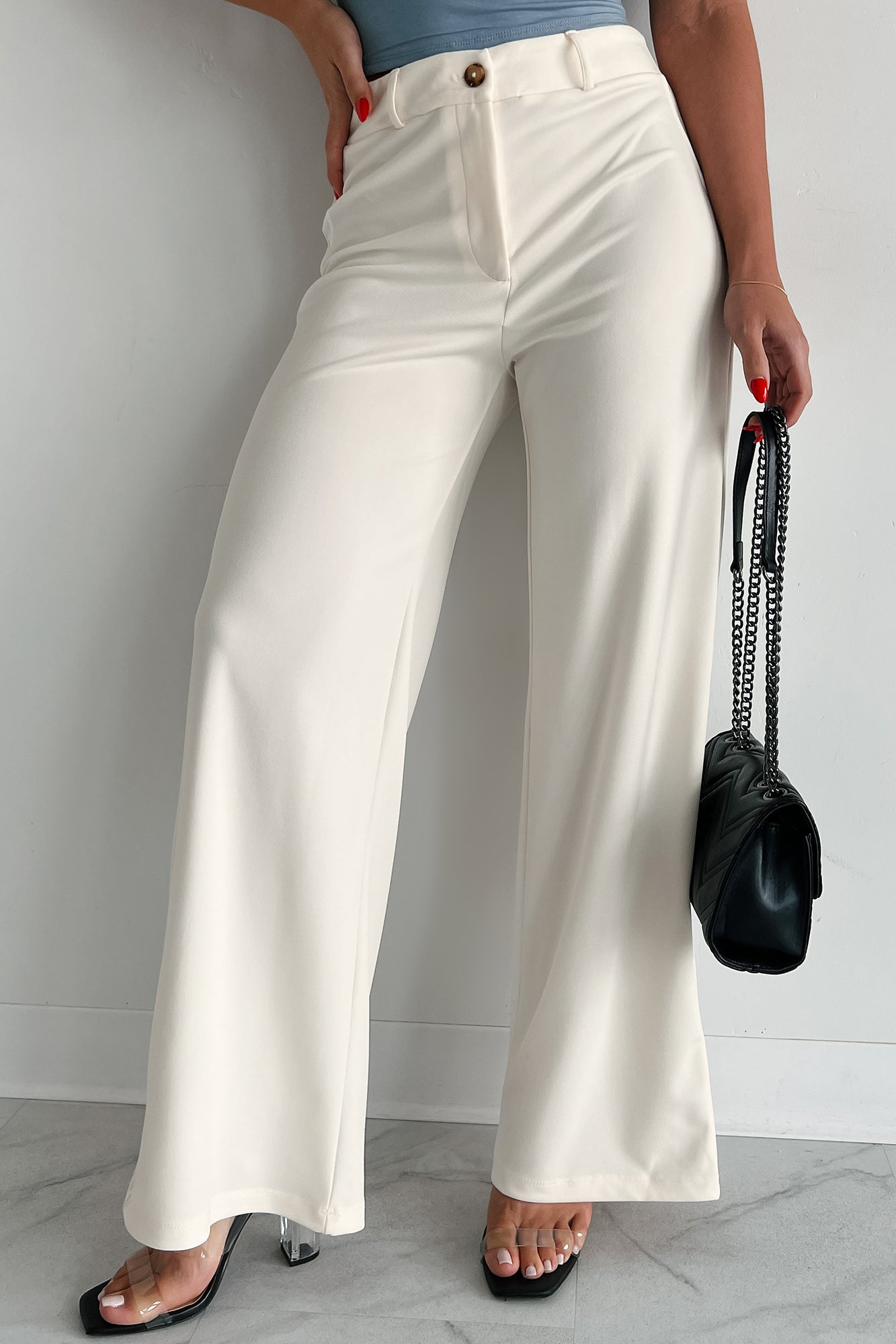 Working Together Wide Leg Pants (Off White) - NanaMacs