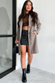 Fashionable For Fall Brushed Fleece Trench Coat (Greystone) - NanaMacs