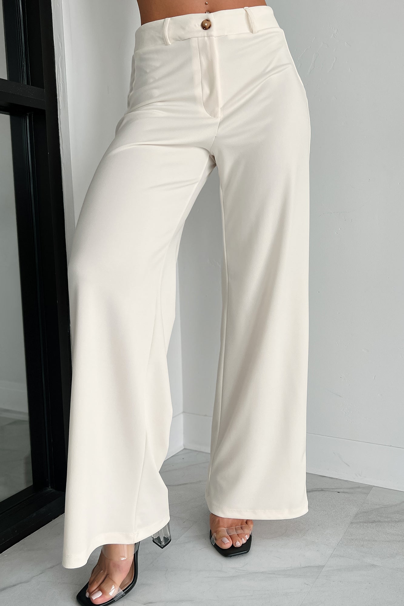 Working Together Wide Leg Pants (Off White) - NanaMacs